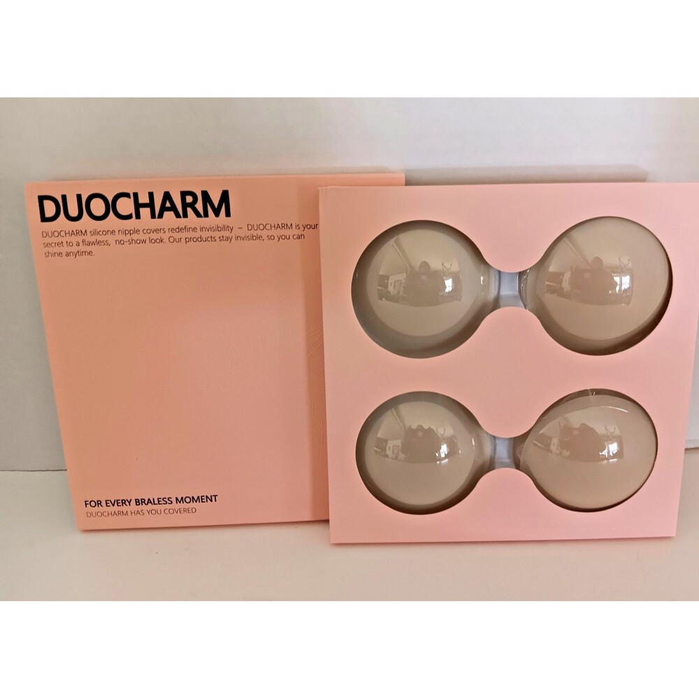 Duocharm Silicone Nipple Covers NIB  100% Natural Silicone Go Braless